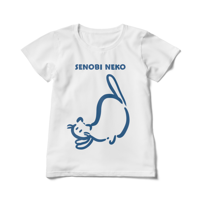 レディース白Tシャツ - L - ブルー
