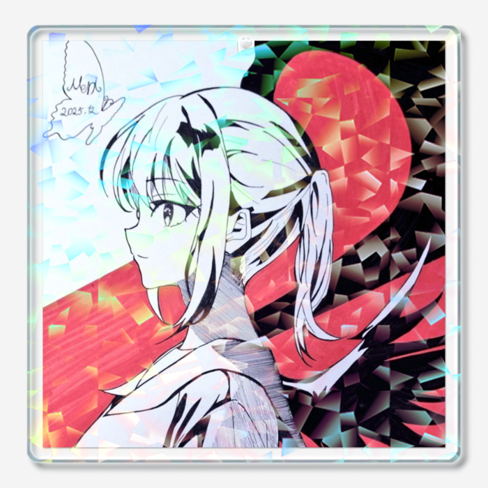 ホログラムアクリルキーホルダー - 70 × 70mm