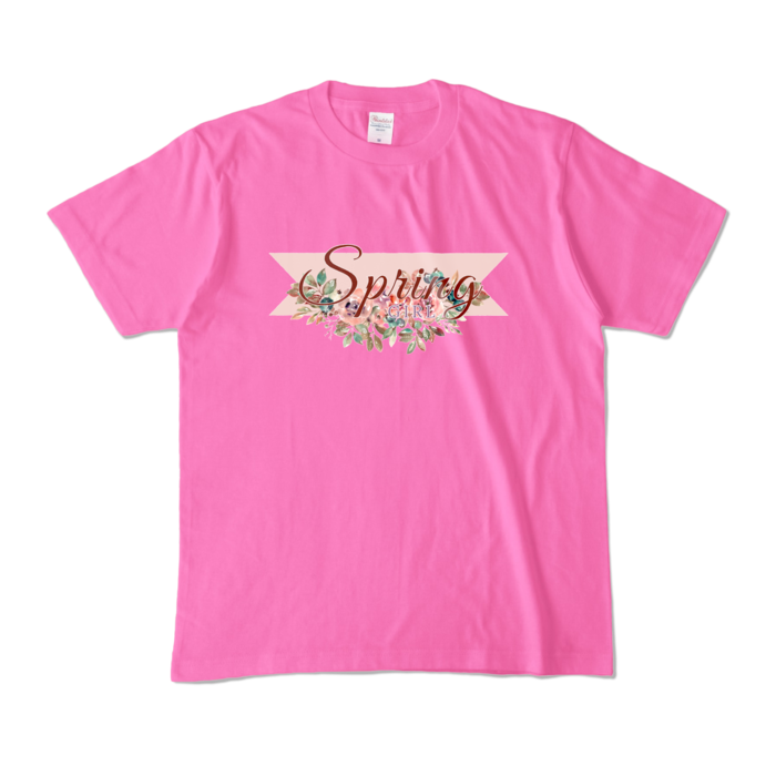 Color T-shirt - M - Pink (Dark) カラーTシャツ - M - ピンク (濃色)