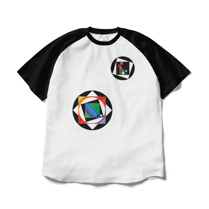 ラグランTシャツ - XL - ホワイト×ブラック