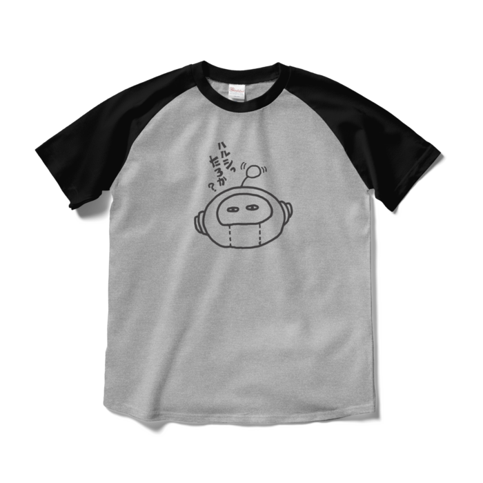 ラグランTシャツ - M - 杢グレー×ブラック