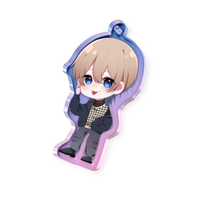 オーロラアクリルキーホルダー - 50 × 50mm