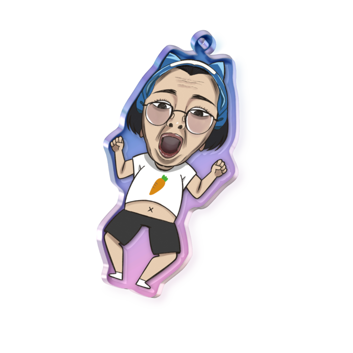 オーロラアクリルキーホルダー - 70 × 70mm