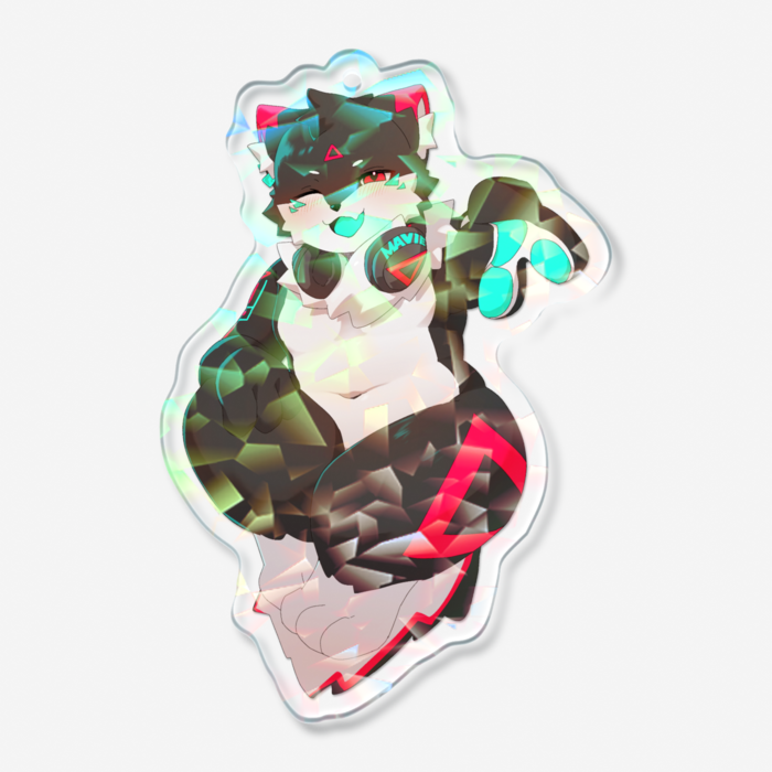 ホログラムアクリルキーホルダー - 70 × 70mm