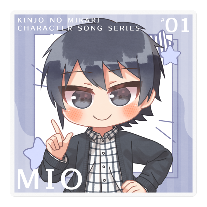 キャラソンジャケット風ステッカー(海緒) - 100 x 100 (mm)