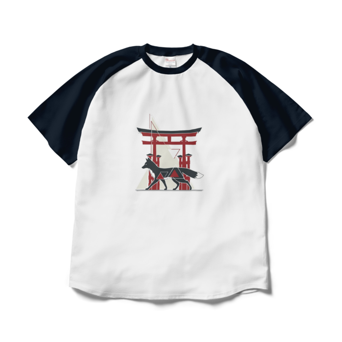 ラグランTシャツ - XL - ホワイト×ネイビー