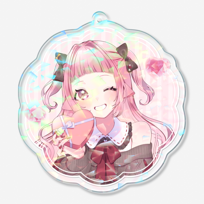 ホログラムアクリルキーホルダー - 70 × 70mm