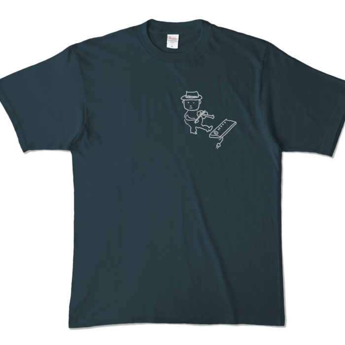 Tシャツ - XL - デニム (濃色)-キャラ小