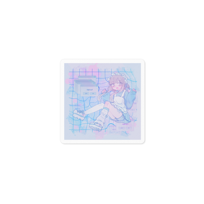 ステッカー - 100 x 100 (mm)全体図・ホワイト(※約5cm)