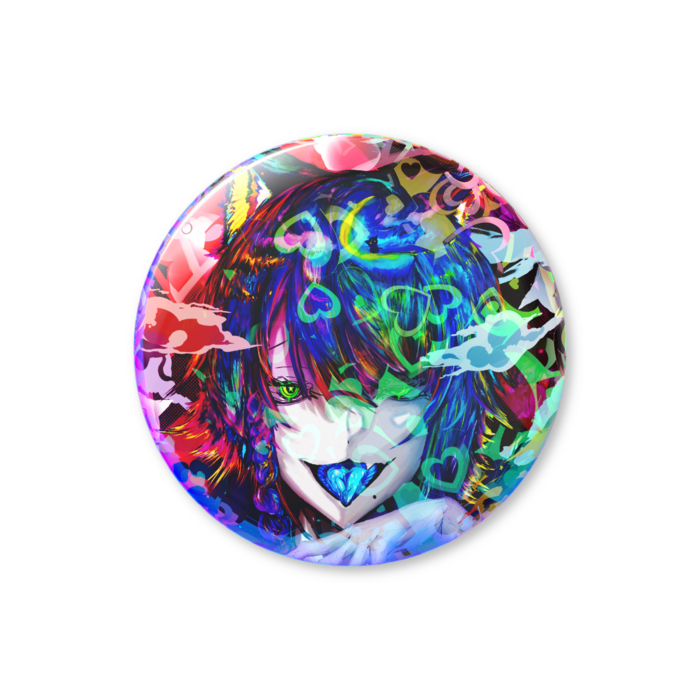 ホログラム缶バッジ - 76mmハート