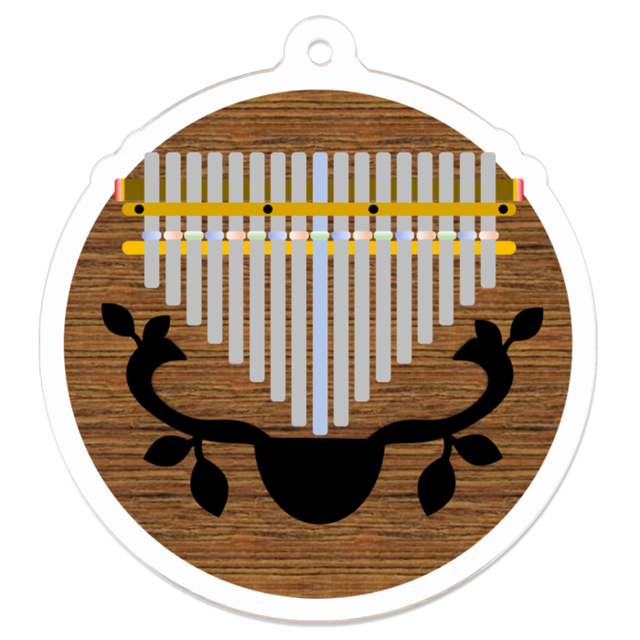 にっこりカリンバ丸型リーフ - 50 x 50 (mm)