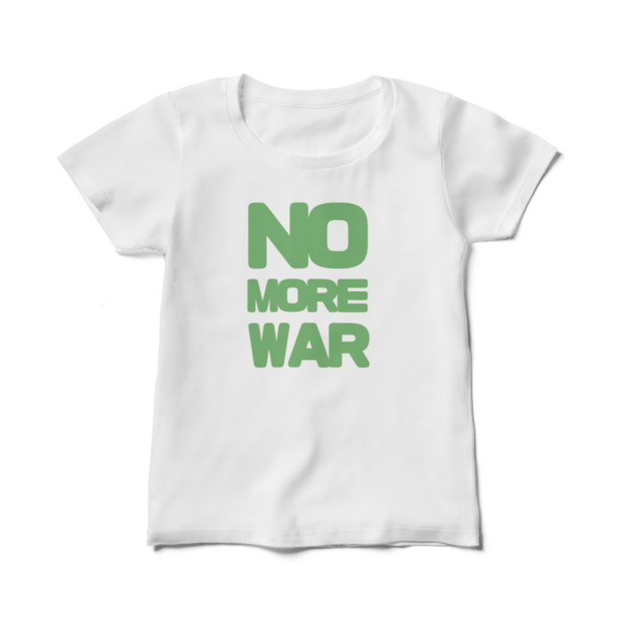 NO MORE WAR(緑)レディースTシャツ - M - 白(2)