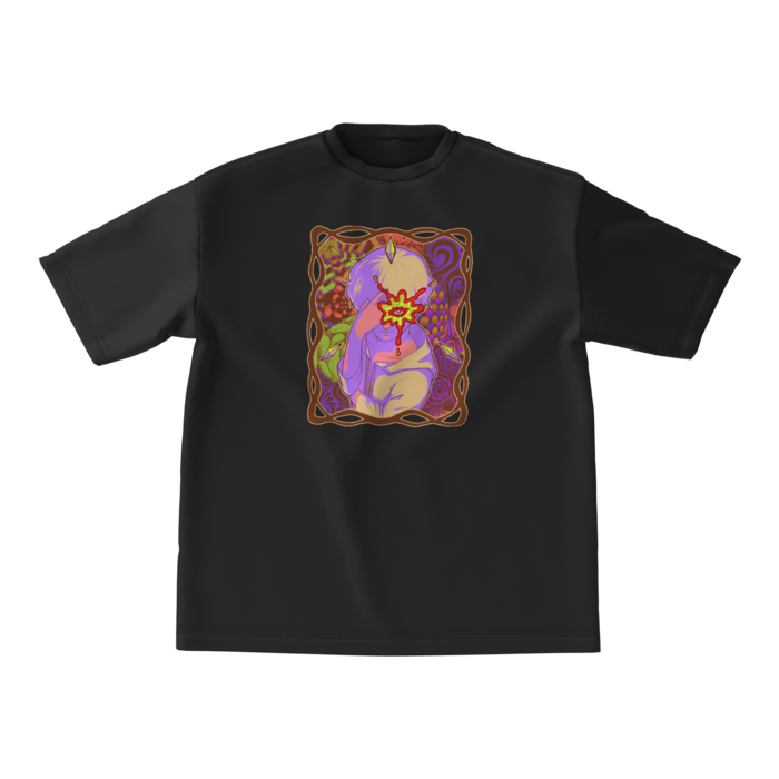 ビッグシルエットTシャツ - M - 正面 - ブラック