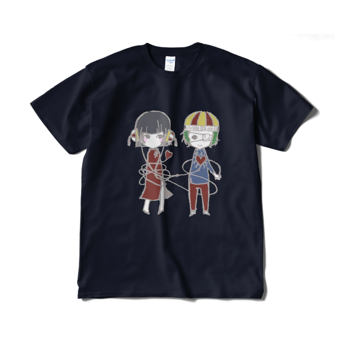 Tシャツ（赤い糸） - XL - ネイビー