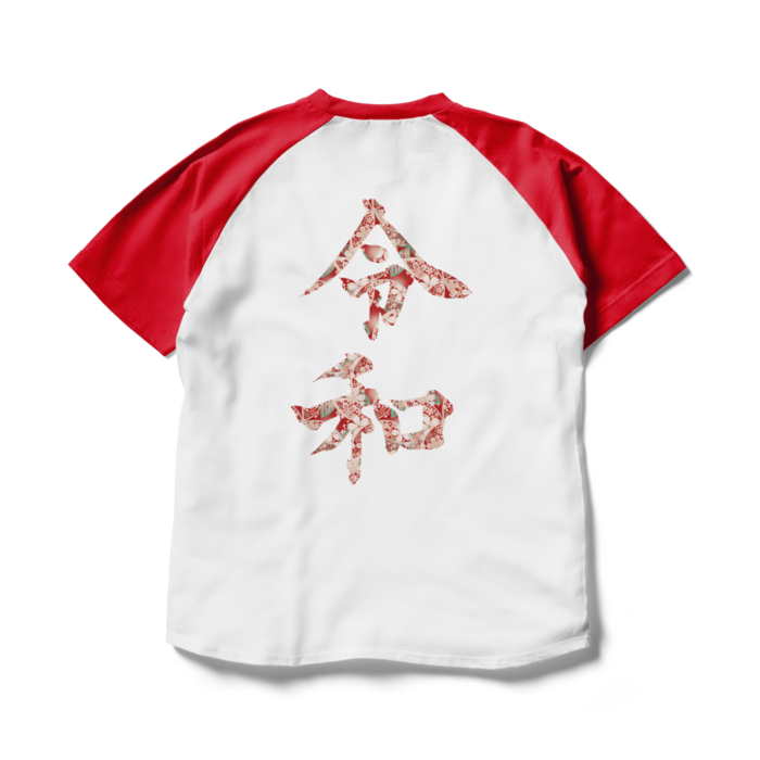 ラグランTシャツ - L - ホワイト×レッド
