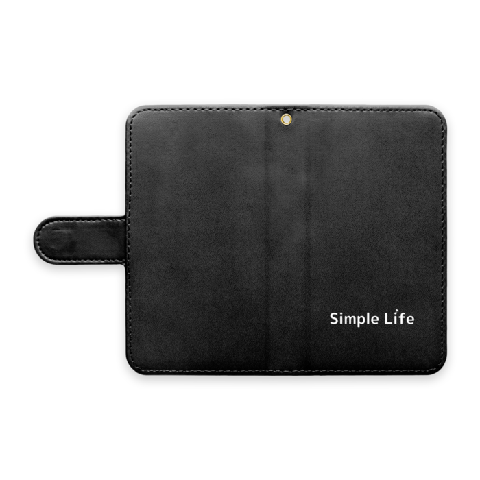 手帳型Androidケース♪　ストラップ穴あり　黒色　S（小）
