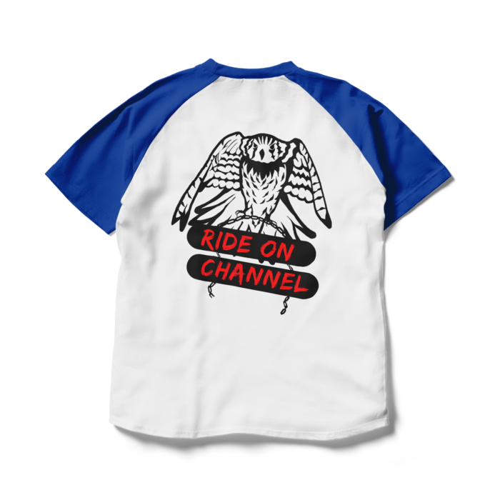 ラグランTシャツ - L - ホワイト×ロイヤルブルー