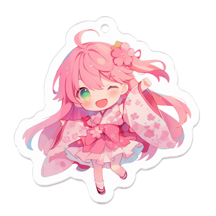 卯月　No.2　アクリルキーホルダー - 50 x 50 (mm)