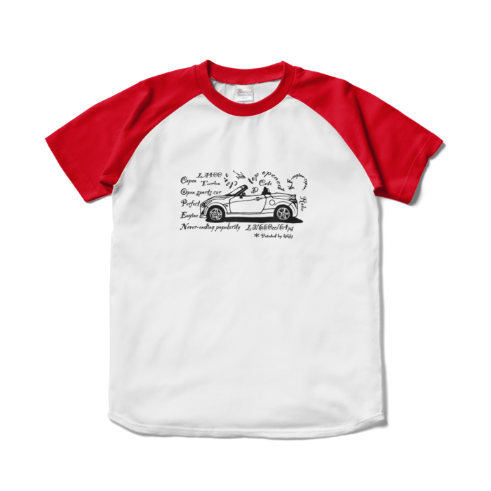 - S - ホワイト×肩レッド