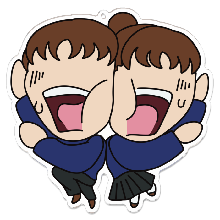 【主人公ちゃん&主人公くん】アクリルキーホルダー - 100 x 100 (mm)