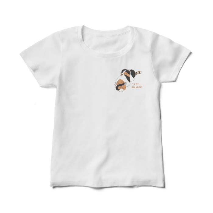 レディースTシャツ - M - 白(つちねこ・背中あり)
