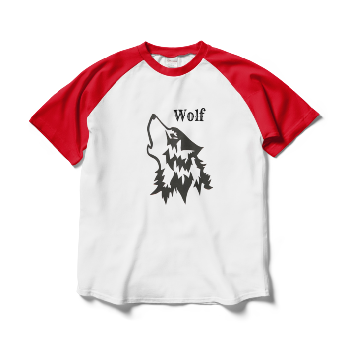 ラグランTシャツ - L - ホワイト×レッド