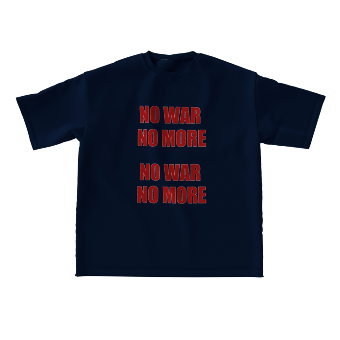 ビッグシルエットTシャツ - L - 正面 - ネイビー