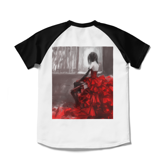 ラグランTシャツ - S - ホワイト×ブラック(1)