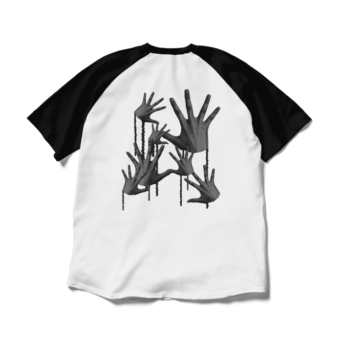 ラグランTシャツ - XL - ホワイト×ブラック