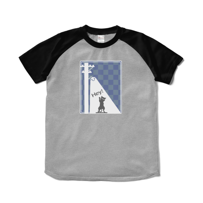 ラグランTシャツ - S - 杢グレー×ブラック