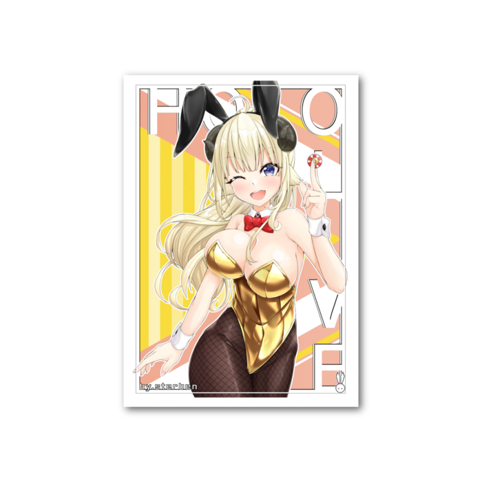 フォト風カード - 縦 - 両面　角巻わため バニー