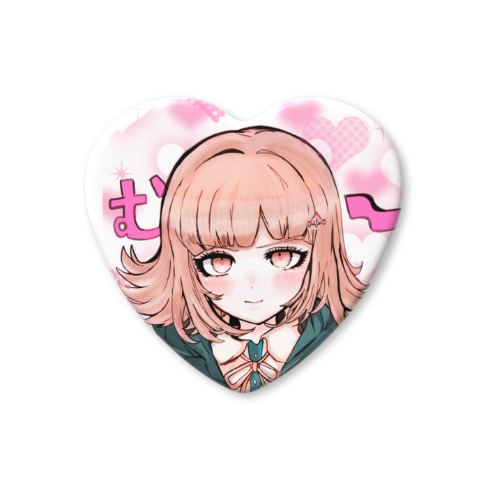 ハート缶バッジ - 57 × 52.5mm