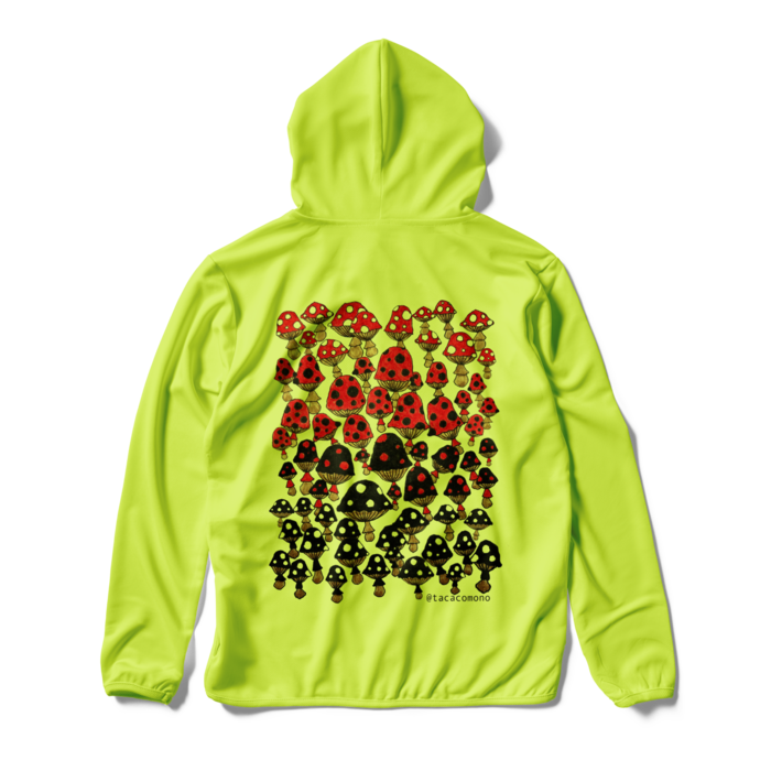 (背中のみプリント)ドライジップパーカー - S - ライトグリーン