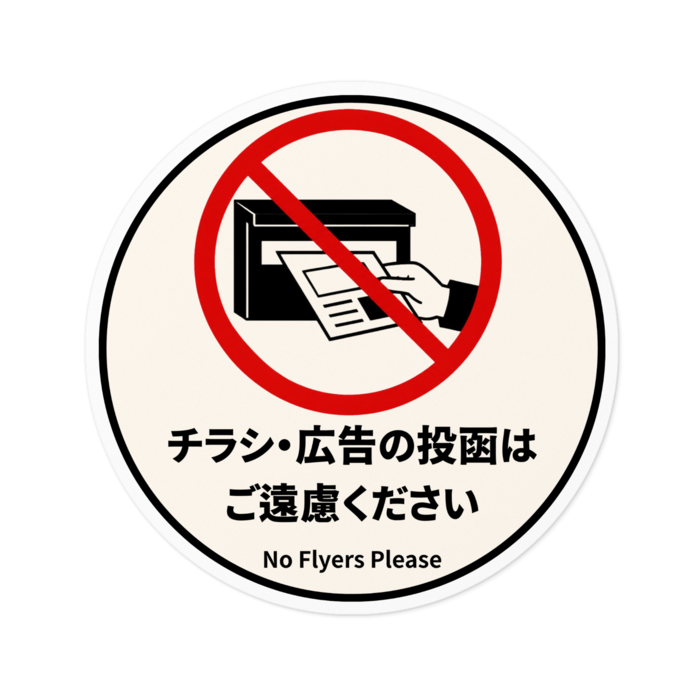 ステッカー - W100 × H100mm 以内　禁止マーク：赤