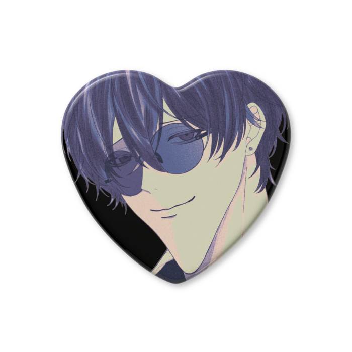 ハート缶バッジ - 57 × 52.5mm