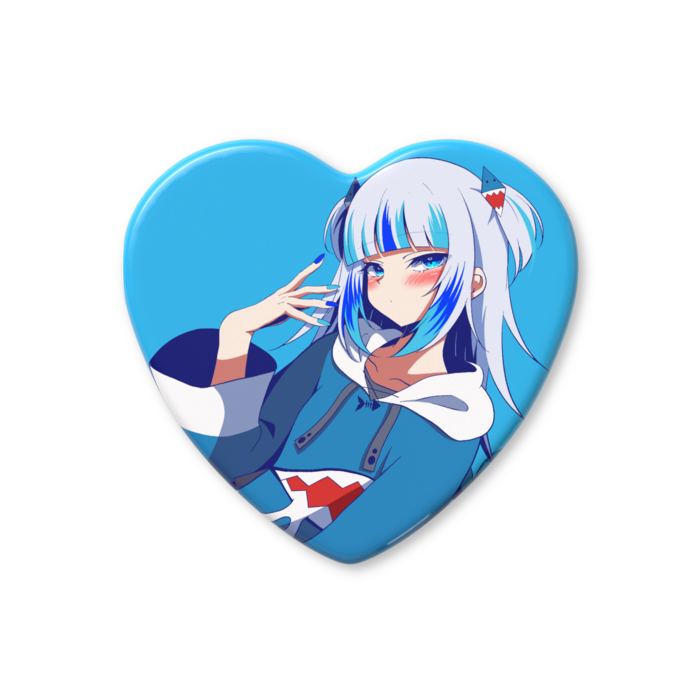 ハート缶バッジ - 57 × 52.5mm