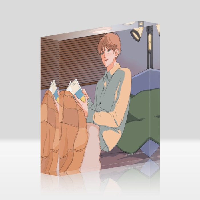 アクリルブロック - 100x100mm（ホワイト）