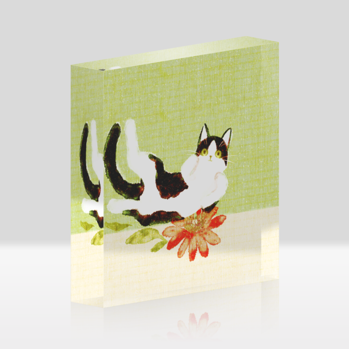 アクリルブロッククリア緑 - 100x100mm