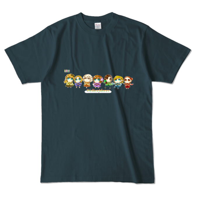 Coloured T-Shirt -L- (Denim)