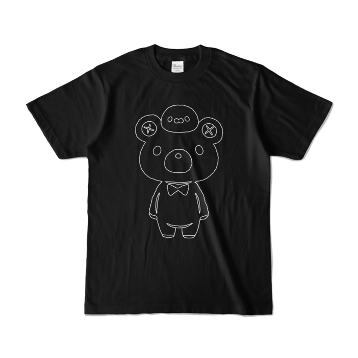 まんじゅうカラーTシャツ - S - ブラック (濃色)