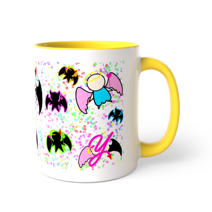 【イエロー】ツートンカラーマグカップ