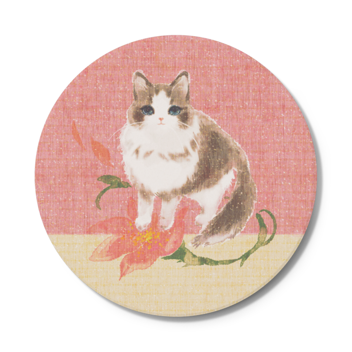 コースター桃 - 円形