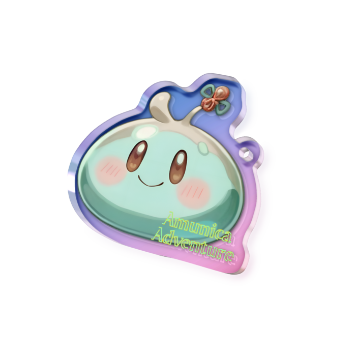 【アズライムver.】Amunica Adventure オーロラアクリルキーホルダー - 50 × 50mm