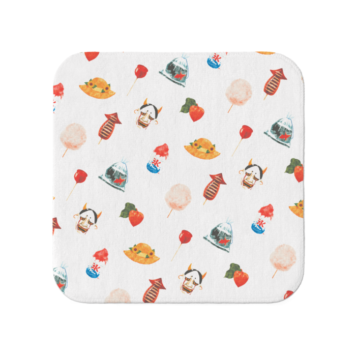 夏祭りタオルハンカチ白