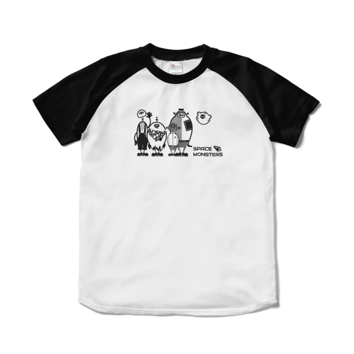 ラグランTシャツ - S - ホワイト×ブラック
