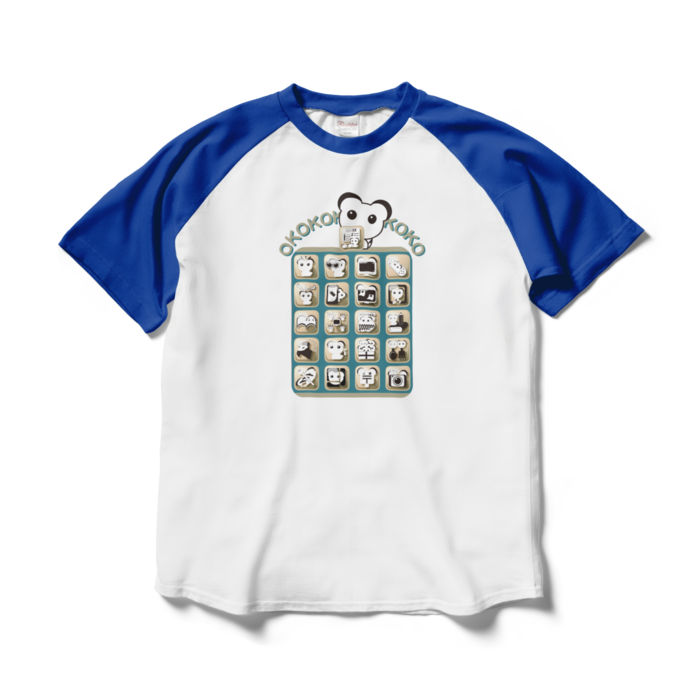 ラグランTシャツ - L - ホワイト×ロイヤルブルー