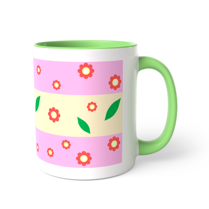 ツートンカラーマグカップ - 直径 8.2cm / 高さ 9.5cm(ライトグリーン)