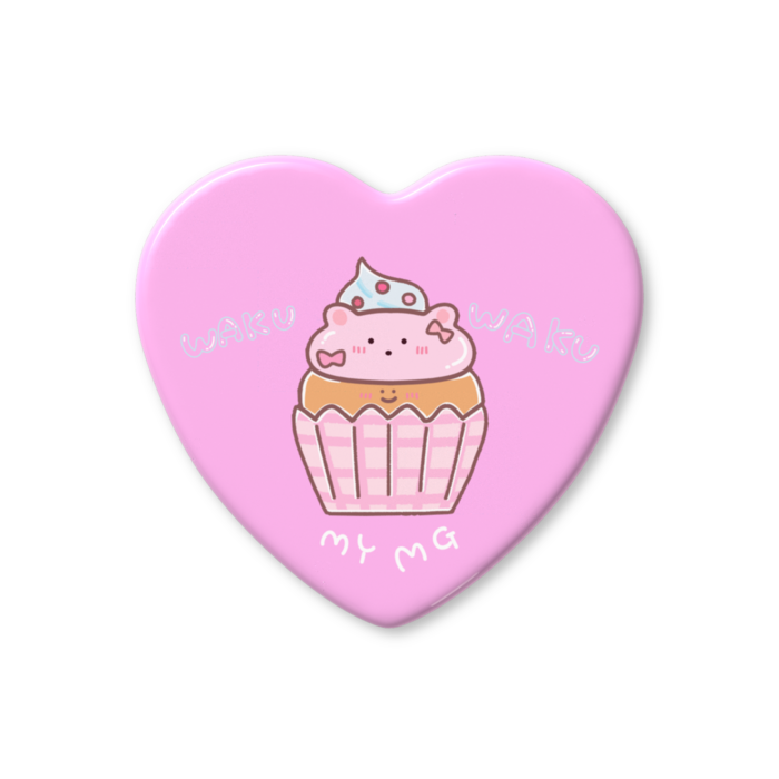 ハート缶バッジ - 57 × 52.5mm