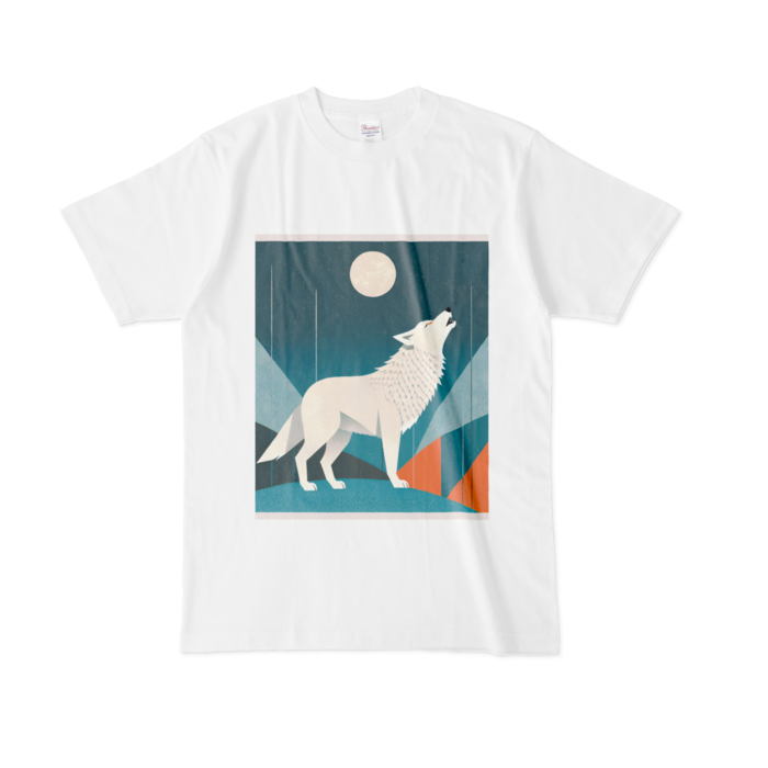 オオカミTシャツ - L - 白