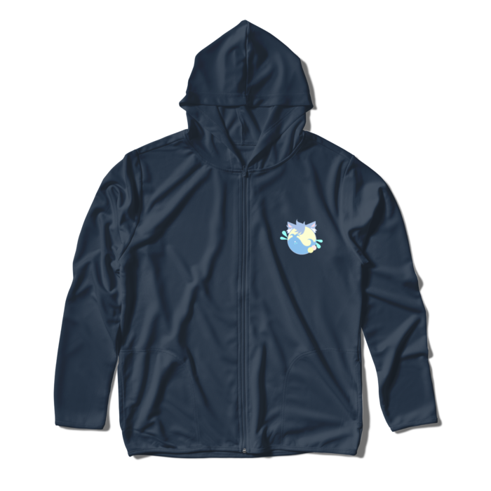 月海塩ジップパーカー - L - ネイビー